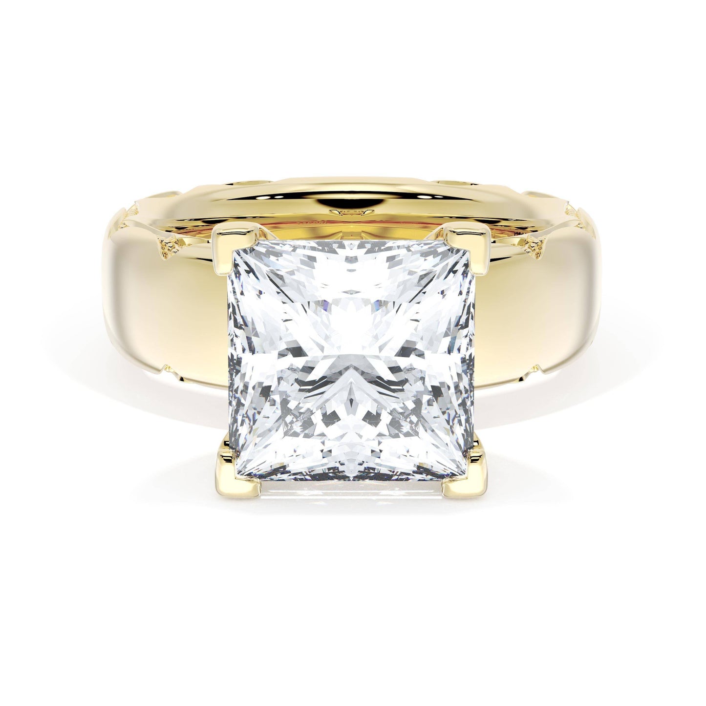 Princess Solitaire Cigar Band Engagement Ring Style # 4146 PR 9
