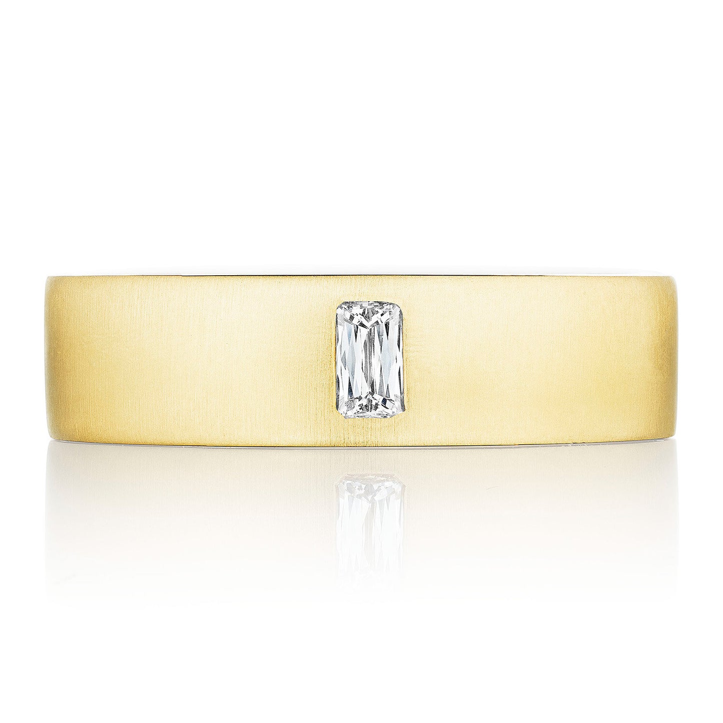 Bezel Set Diamond Wedding Band in Satin Finish Style # 148-6