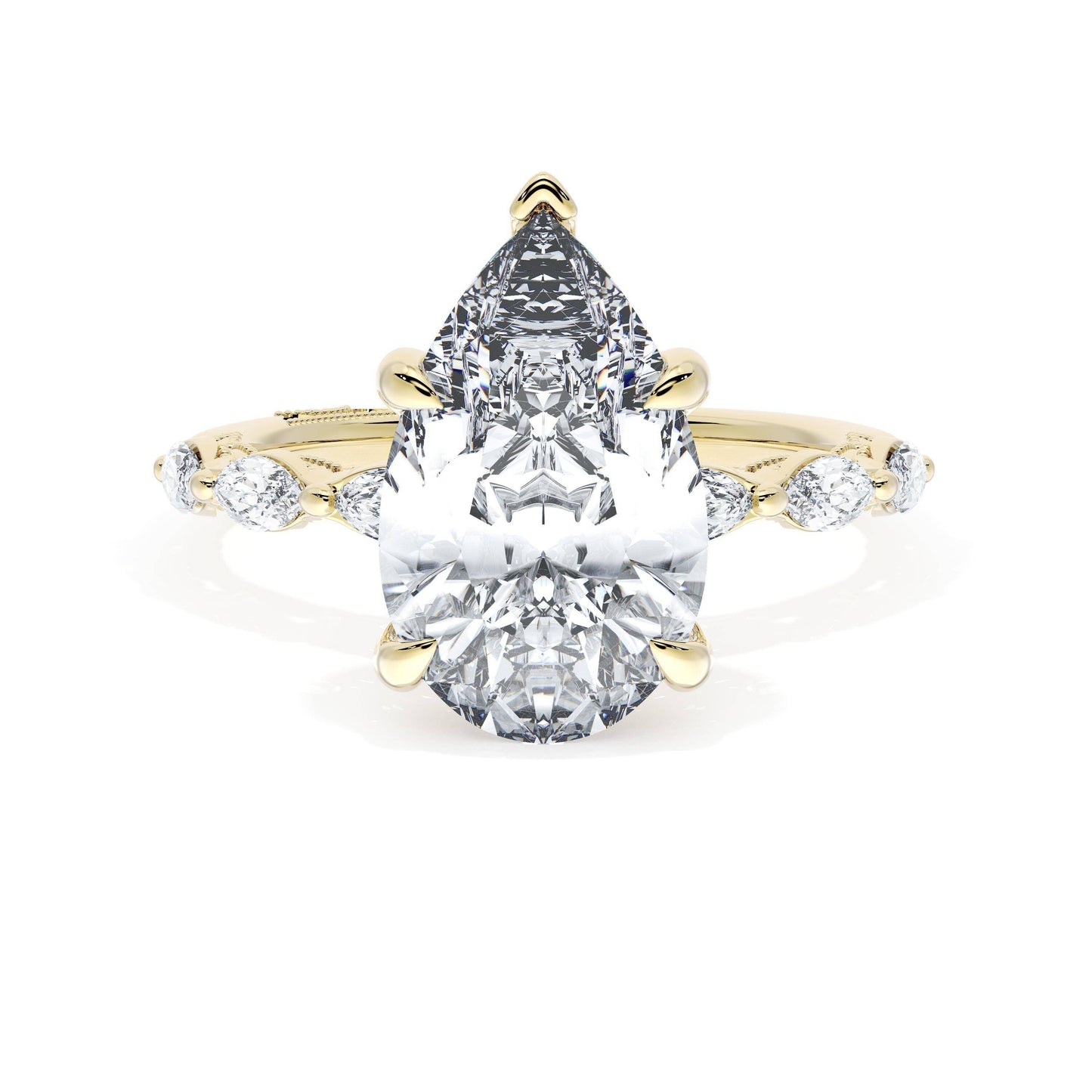 Pear Solitaire Engagement Ring Style # 4222
