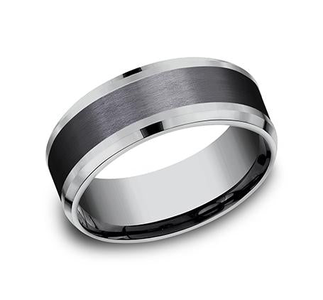 Ammara Stone Black Titanium 8mm Ring SKU CF368010BKT