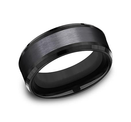 Ammara Stone Black Titanium 8mm Ring SKU CF368010BKT