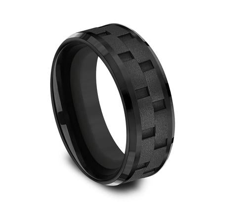 Forge Black Titanium 8mm Ring SKU CF68943BKT