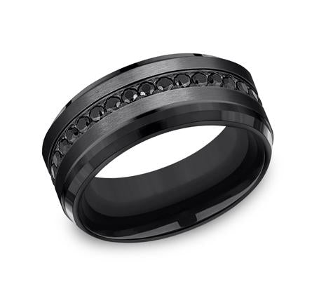 Forge Black Titanium 9mm Black CZ Ring SKU CF69491BKT