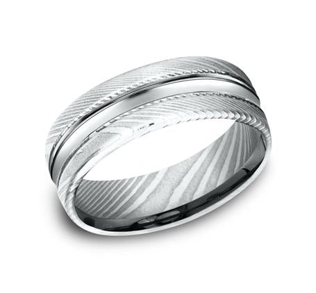 Forge Damascus Steel 7.5mm Ring SKU CF717505DS