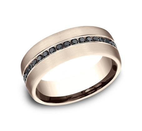 Benchmark Rose Gold 7.5mm Black Diamond Ring SKU CF717551R