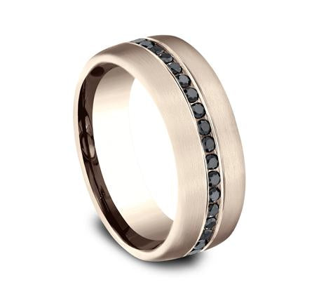 Benchmark Rose Gold 7.5mm Black Diamond Ring SKU CF717551R