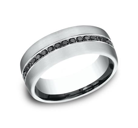 Benchmark White Gold 7.5mm Black Diamond Ring SKU CF717551W