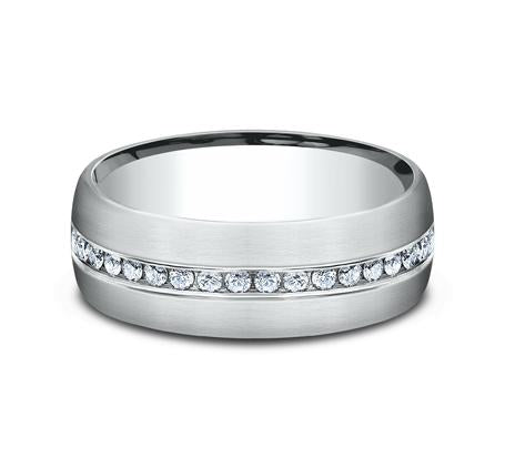 Platinum channel set diamond on sale ring