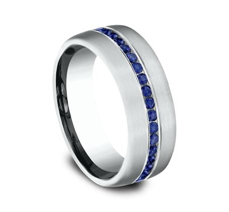 Benchmark White Gold 7.5mm Sapphire Ring SKU CF717574W