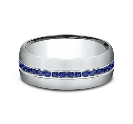 Benchmark White Gold 7.5mm Sapphire Ring SKU CF717574W