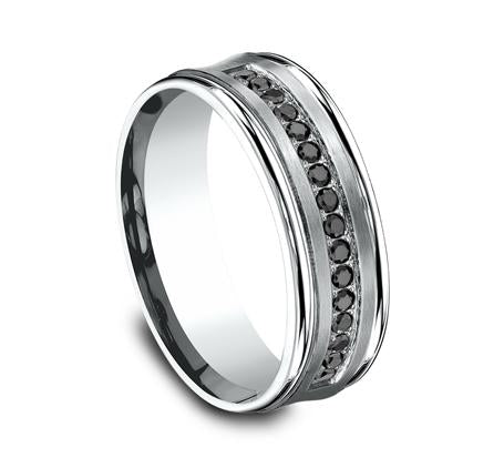 Benchmark White Gold 7.5mm Black Diamond Ring SKU CF717592W