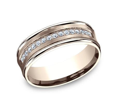 Benchmark Rose Gold 7.5mm Diamond Ring SKU CF717593R