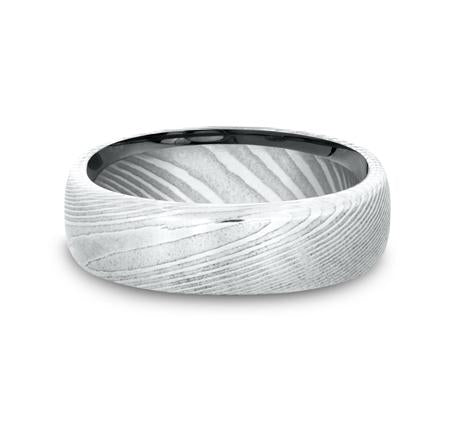 Forge Damascus Steel 6.5mm Ring SKU EUCF165DS