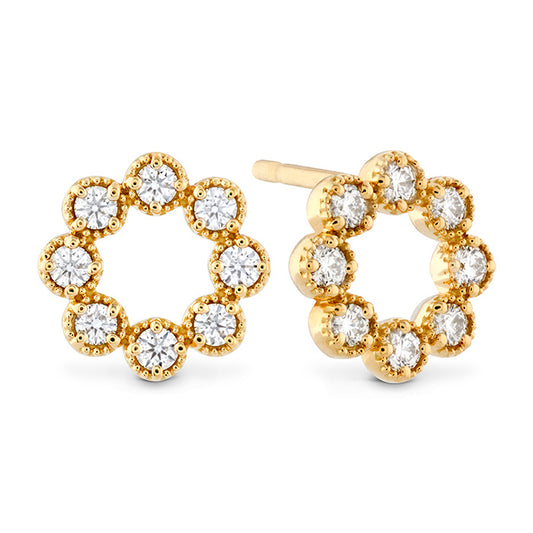 Liliana Milgrain Diamond Circle Earrings