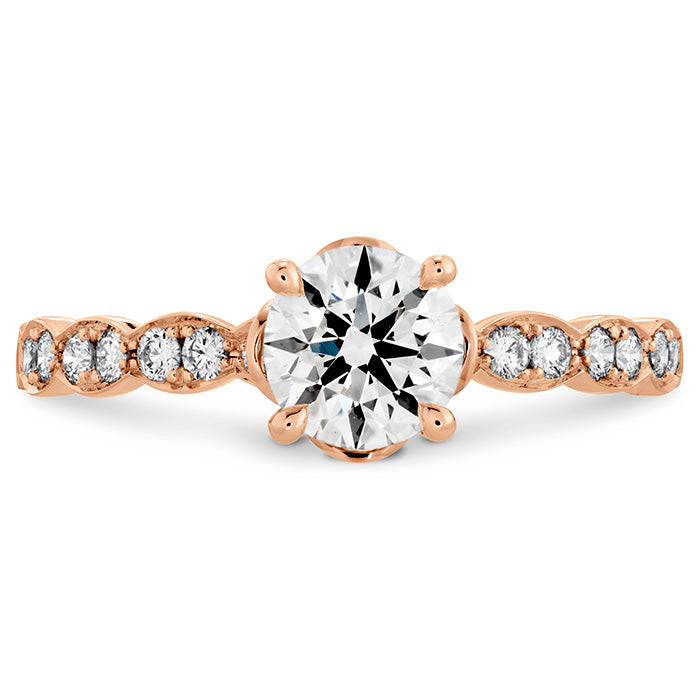 Lorelei Floral Engagement Ring-Diamond Band