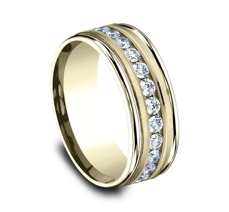 Benchmark Yellow Gold 8mm Diamond Ring SKU RECF518516Y