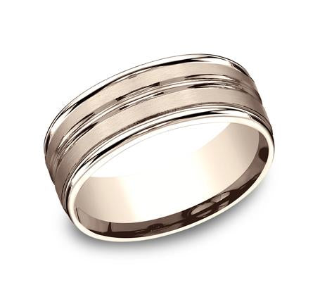 Benchmark Rose Gold 8mm Ring SKU RECF58180R