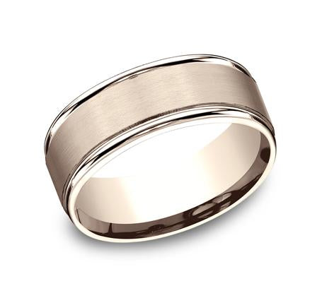 Benchmark Rose Gold 8mm Ring SKU RECF7802SR