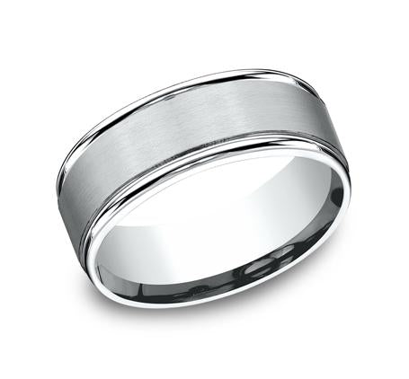 Benchmark White Gold 8mm Ring SKU RECF7802SW